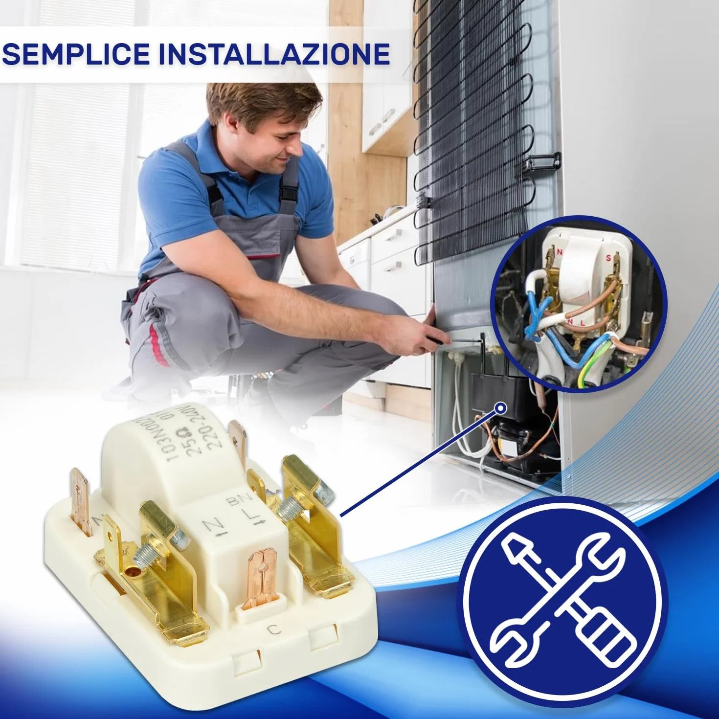 Rele di Protezione Motore del Compressore per Frigorifero 103N0021 per Danfoss - MADE IN EU - Garanzia di 10 Anni - MONTERAL
