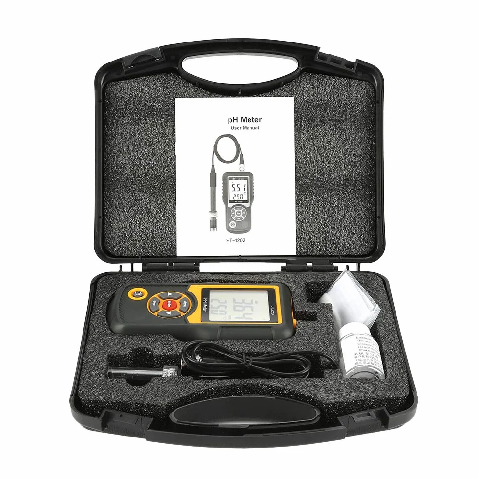 HT-1202 Digital Water Tester, Tester di alta Precisionee per la qualità dell'acqua PH mV Tester Misuratore di temperatura 0~14PH