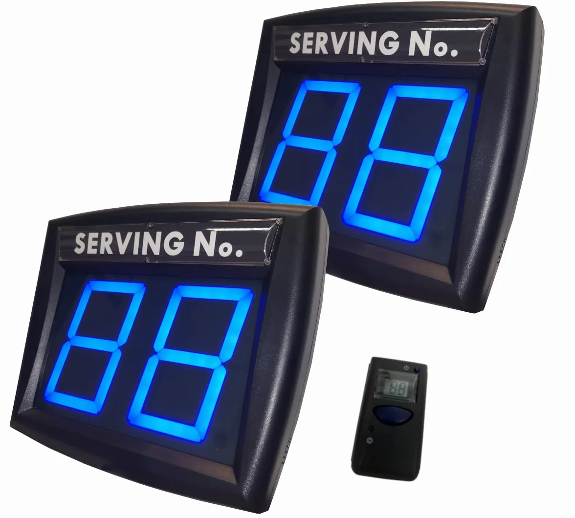 2 Cifre Eliminacode Display BLU, Numeratore Elimina Code Digitale,Display Numerico Con Telecomando（2 Schermo Numeri Attesa +1 Telecomando ） ● IMPRETECH INTERNATIONAL GROUP® ● Made In Italy
