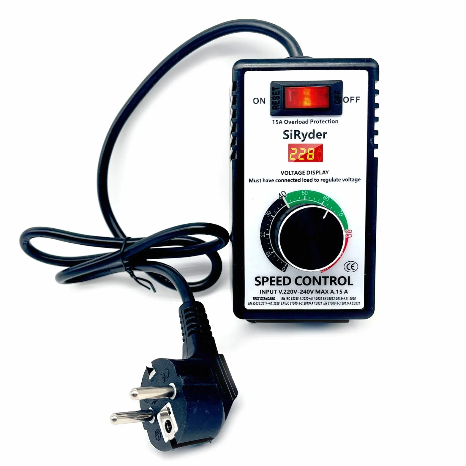 Regolatore di Tensione 220V Regolatore Velocita Motori Con Protezione Da Sovraccarico Per Smerigliatrici Angolari Asciugacapelli Trapani Portatili Seghe Circolari 10A
