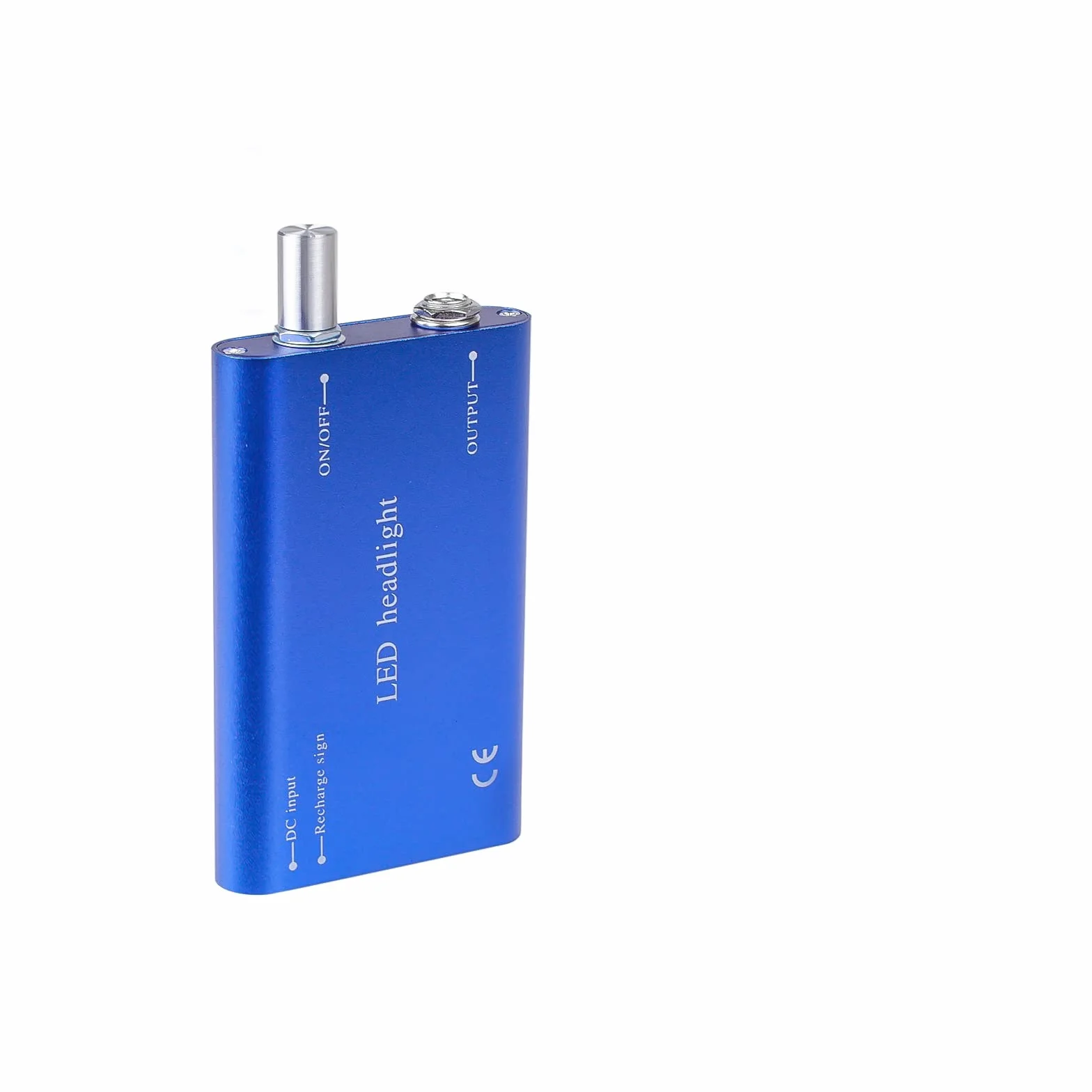 Lente binoculare chirurgica in vetro ottico, distanza di lavoro 3,5 x 420 mm, con lampada frontale a LED e scatola in alluminio, colore: blu