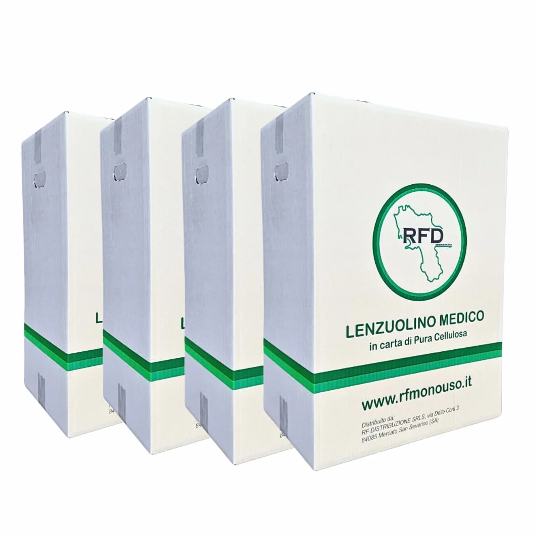 Rotolo Lettino Medico Carta Doppio velo Imbustato Singolarmente - 24 Rotoli - Offerta Lenzuolino estetica in Pura Cellulosa Made in Italy per estetista massaggio terapie