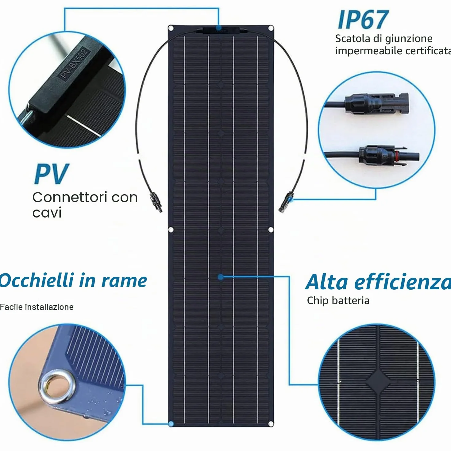 Pannello Solare Portatile Leggero Da 200 W/400 W/800 W, Pannello Solare Monocristallino Flessibile, Kit Pannello Solare, Alta Efficienza, Ultraleggero, Portatile,400W