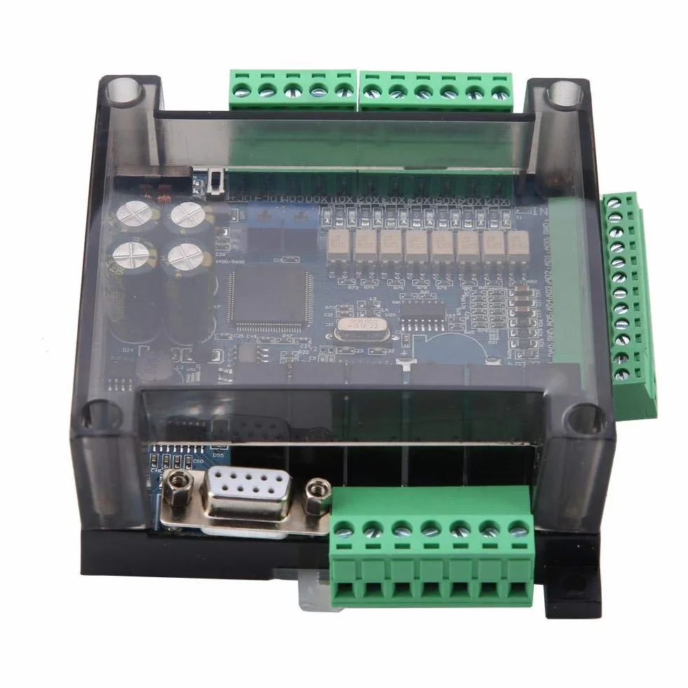 Bewinner Scheda di controllo industriale PLC FX3U-14MR 8 Ingresso 6 Uscita Controller Semplice programmabile Uscita relè, Controllo PLC programmabile 24 V Controller logico