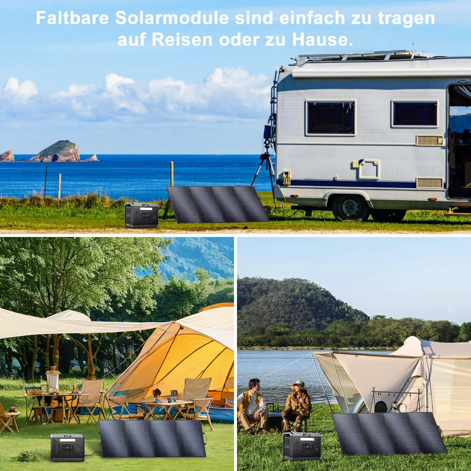 Solarplay - Pannello solare da 400 W, 12 V-48 V, pieghevole, per generatori solari portatili, modulo fotovoltaico per sistema indipendente dalla rete, per giardino/balcone/camper