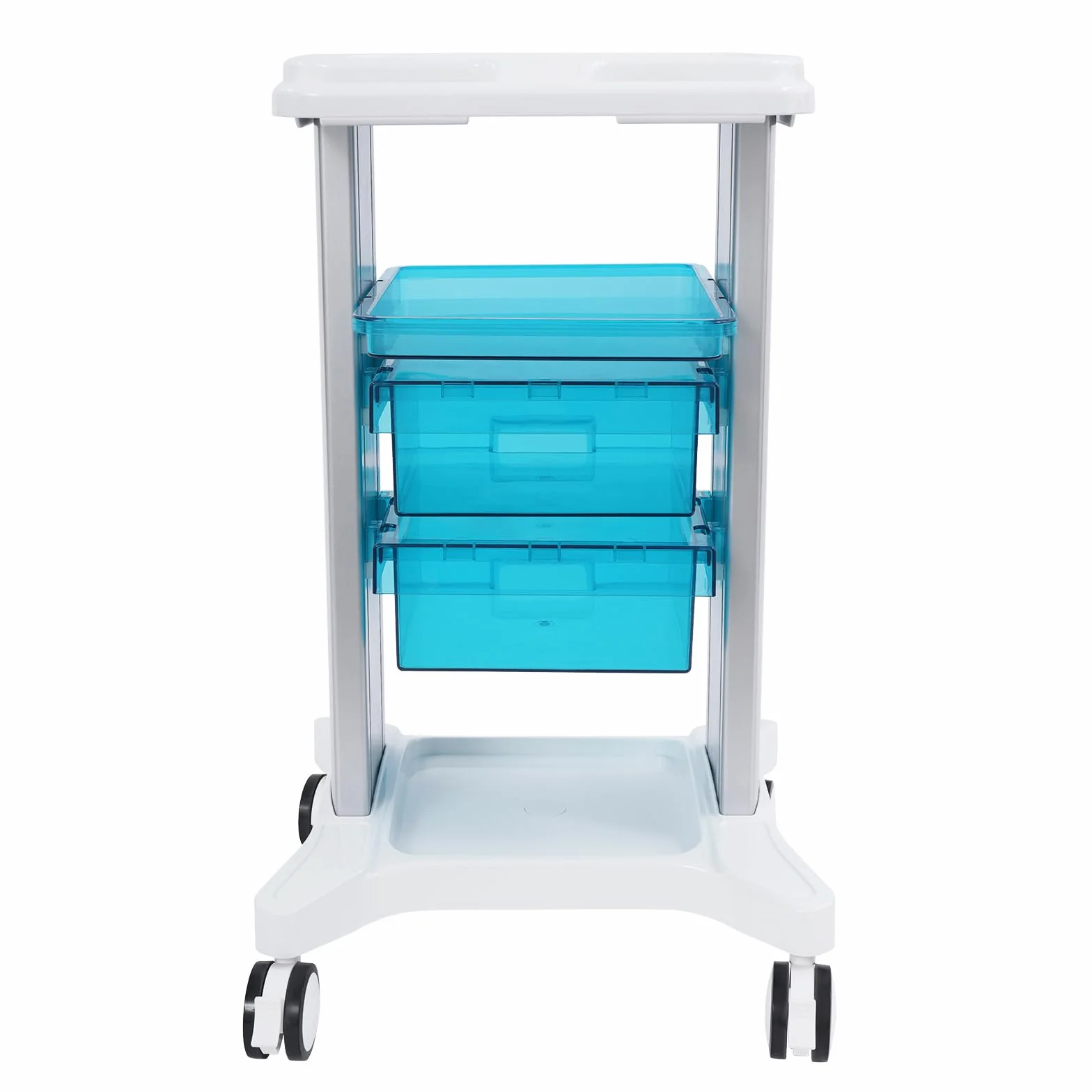 Carrello medico con 2 cassetti, carrello cosmetico da salone, portata 100 kg, carrello da portata per laboratorio, studio dentistico e salone di bellezza