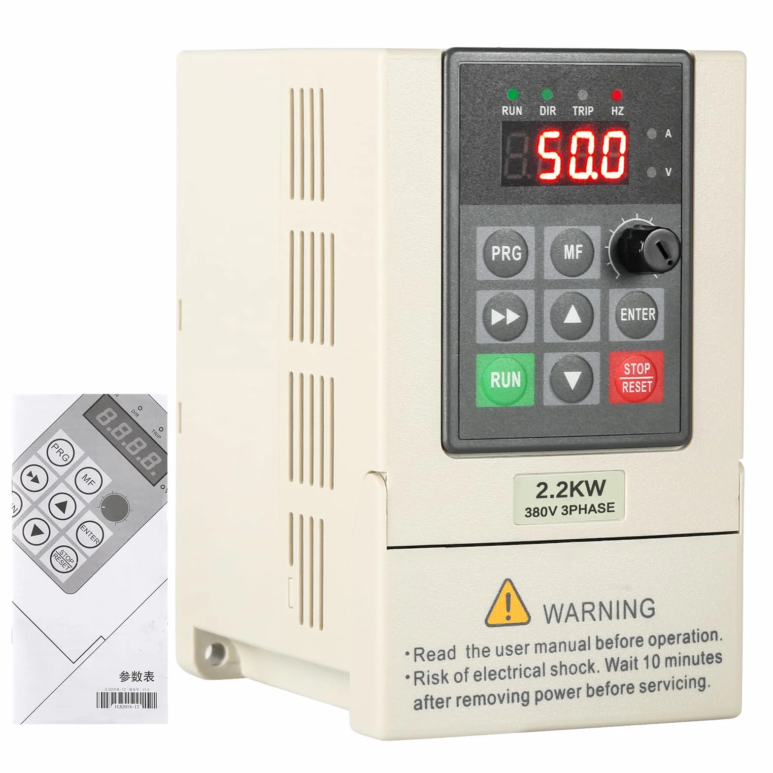 Jadeshay Inverter per Motori Trifase 380V 2.2KW Azionamento a Frequenza Variabile VFD Ingresso Trifase Uscita Trifase Convertitore di Frequenza Regolatore di Velocità per Motore Industriale