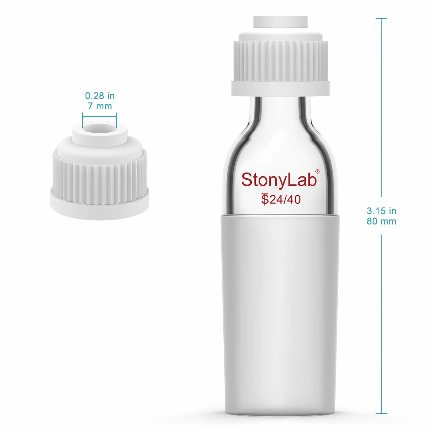 StylLab Termometro Adattatore con Giunto 24/40, Altezza 80mm per Distillazione