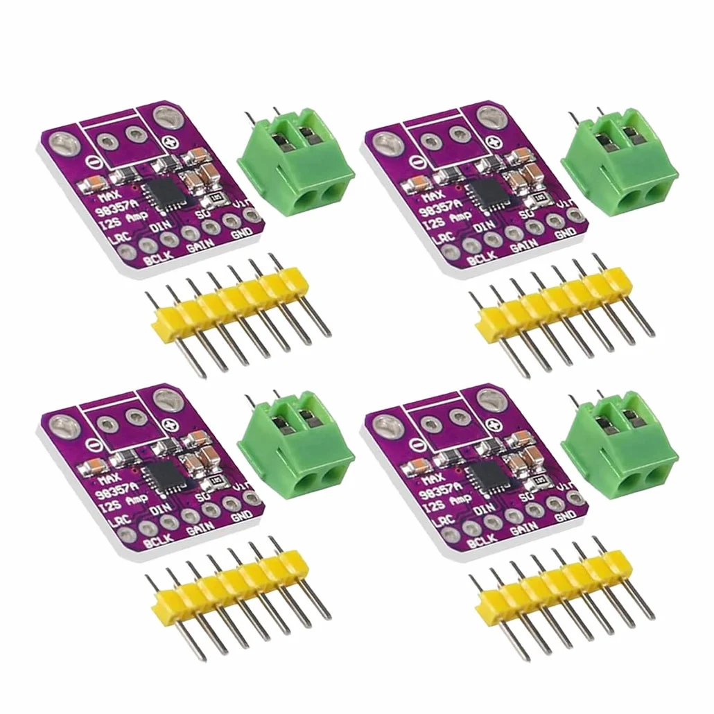 4 pezzi MAX98357 I2S 3W DAC Decoder Breakout Module Supporta ESP32 Raspberry Pi