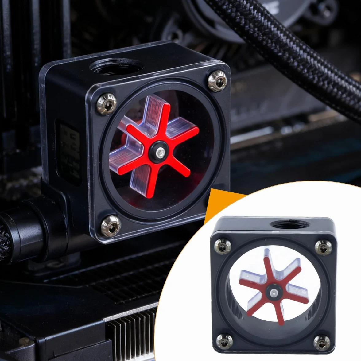 Ausi Misuratore di portata G1/4 per raffreddamento ad acqua PC 6 giranti indicatore di flusso 3 vie