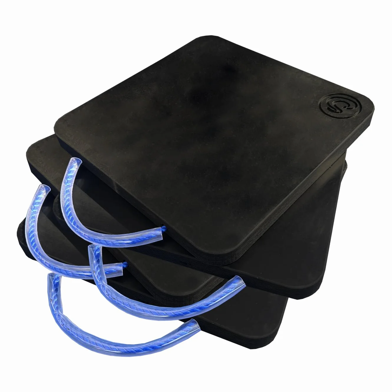 KIT 4 PEDANE 30X30X4 CM PER PIEDI STABILIZZATORI GRU, BASI D'APPOGGIO PER GRU, IN POLIETILENE NERO FACILI DA TRASPORTARE (300 x 300 sp. 40 mm)