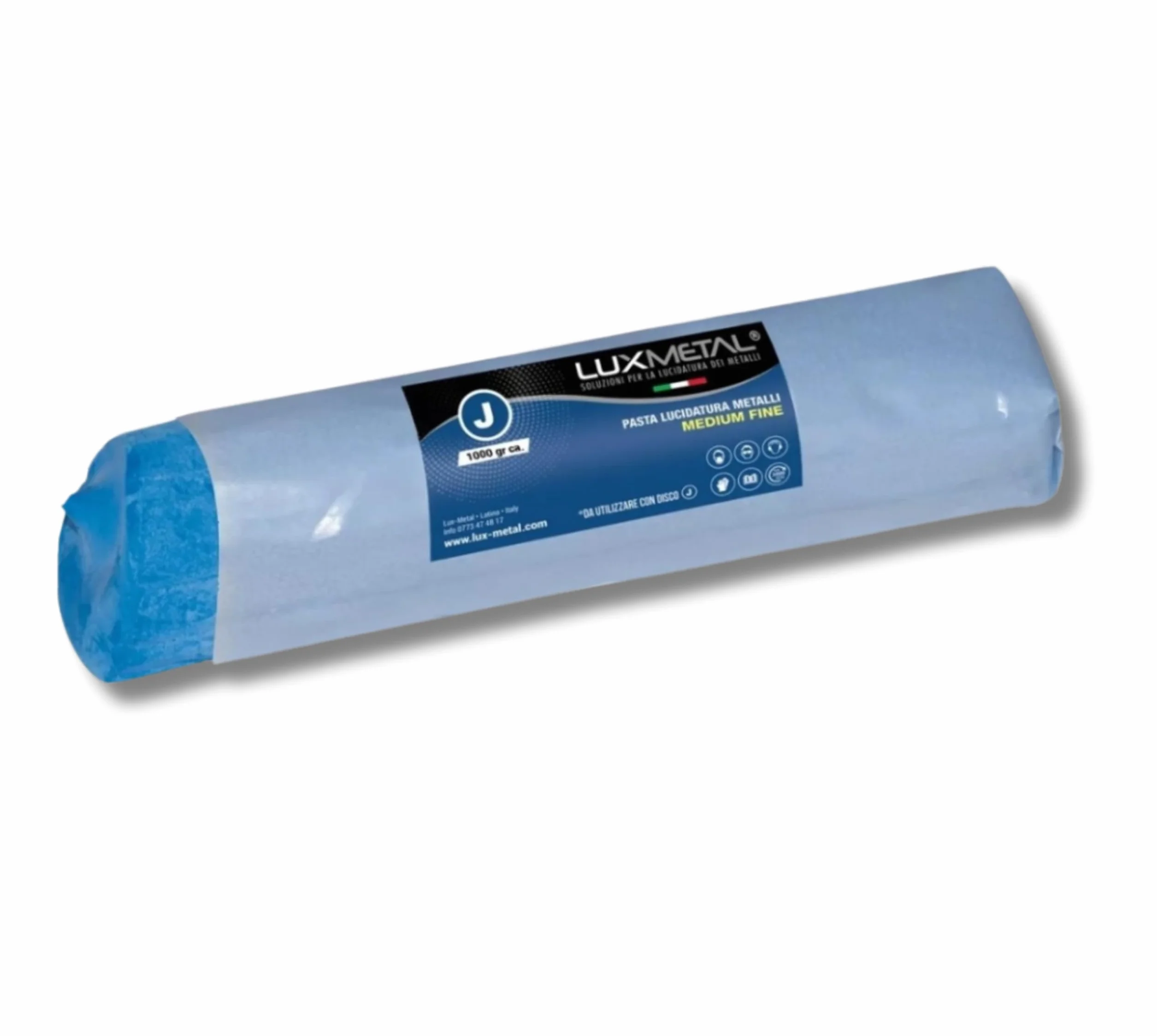 Lux Metal Pasta Abrasiva Lucidante Blu Scuro Medium Fine 1 kg Lucidatura Metalli Acciaio Inox Cera Per Lucidare Alluminio A Specchio Ferro Lucida Cromature Solida Ottone Rame Marmo Plastica Argento