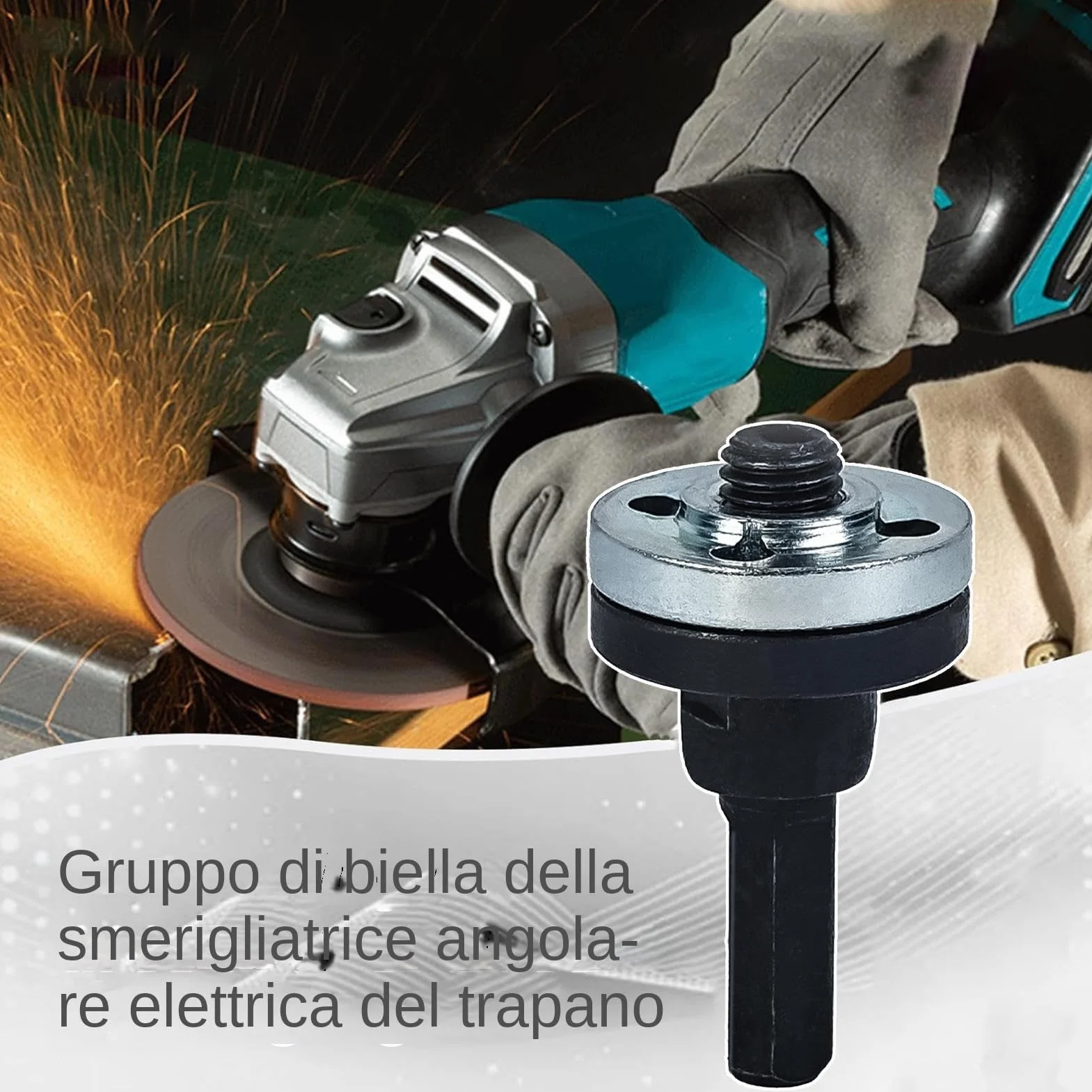 Set di Collegamento per Trapano Smerigliatrice Angolare,Adattatore Per Smerigliatrice Angolare Con Chiave - Accessorio Regolabile Per Dischi Abrasivi Su Metallo Legno Pietre