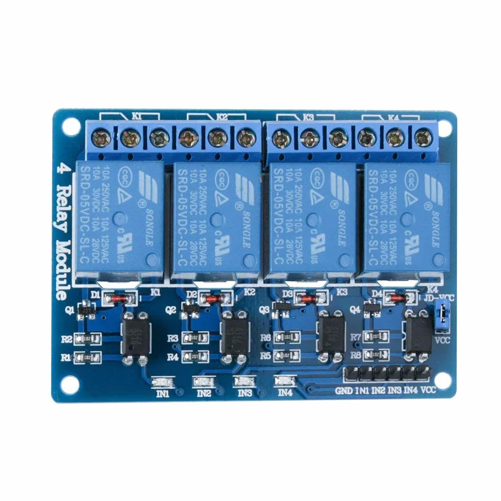 ELEGOO 4 Channel DC 5V Relè Modulo Relay con Accoppiatore Ottico 1280 DSP Arm PIC AVR per Arduino Raspberry Pi