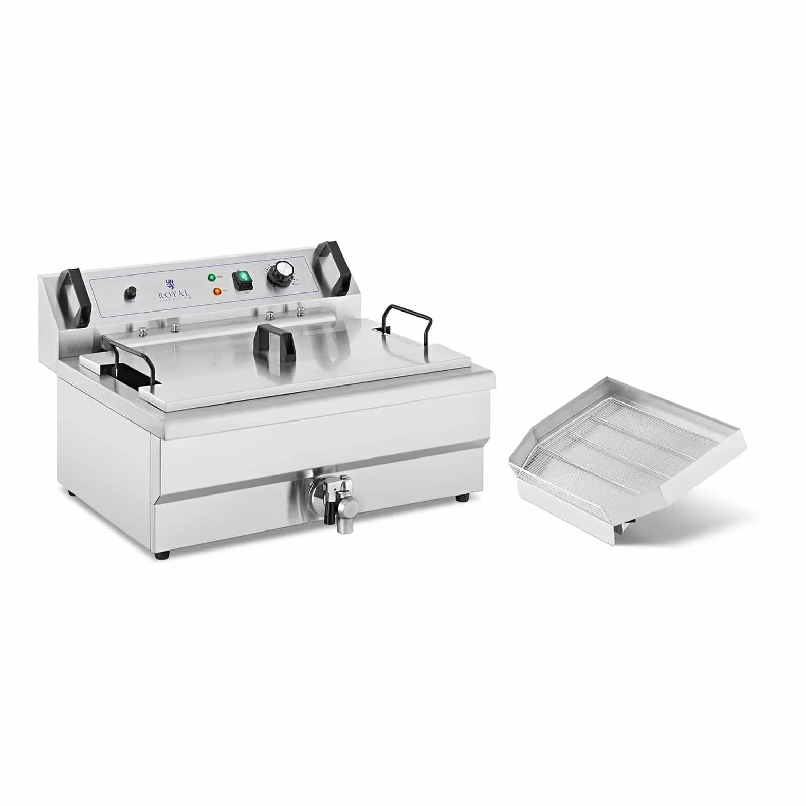 Royal Catering RCPBG 16H Friggitrice A Ciambelle Professionale - 30 L, 230 V, Elettrica