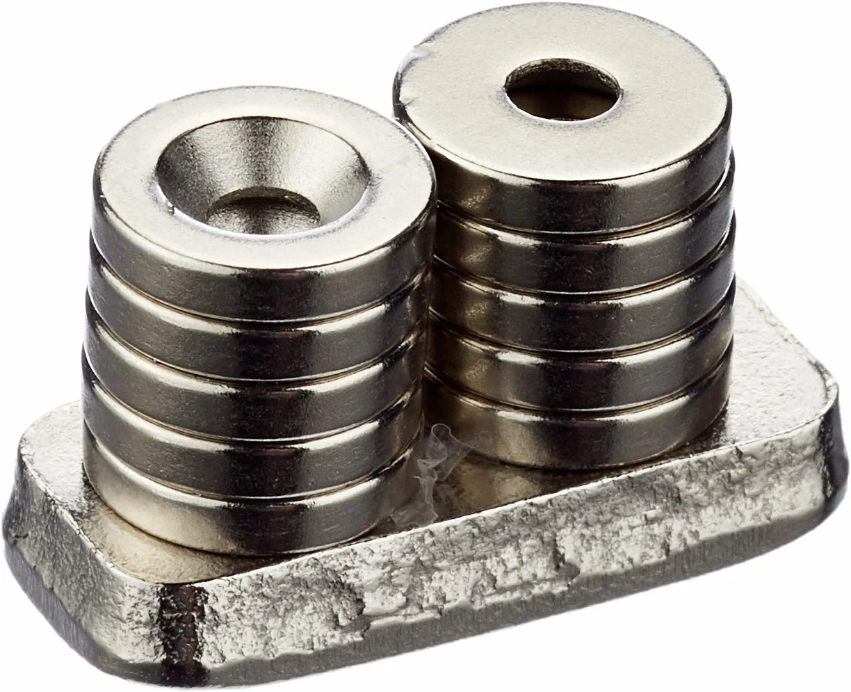 Magnete Neodimio 10mm Dia x 2mm Spessore 3mm C/Lavello 1,2kg Tiro Pacchetto 10