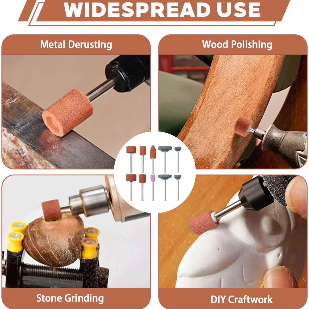 Set di 30 accessori per mole per utensili rotanti, Punte abrasive in corindone, Per avvitatore a batteria, Inserti abrasivi per utensili rotativi Dremel, Per smerigliare e affilare il metallo