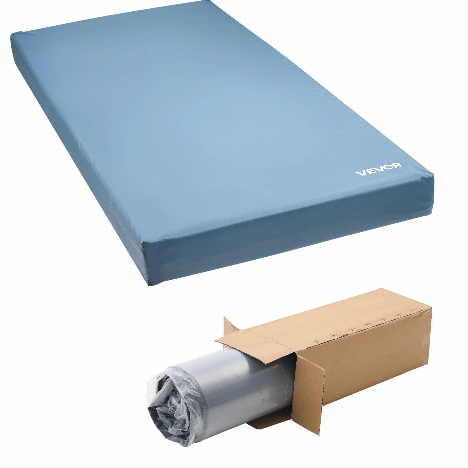 VEVOR Materasso per Letto Ospedaliero in Schiuma, capacità 158,8 kg, con Ridistribuzione della Pressione per Cure, Impermeabile per Case di Cura e Assistenza Domiciliare, 2030 x 914 x 153 mm