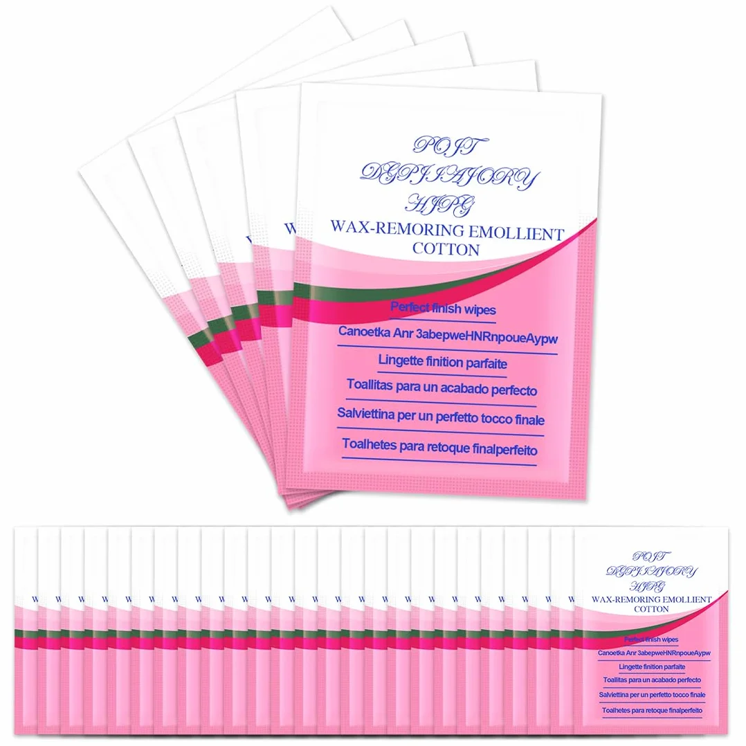 Salviette Dopo Ceretta Rimozione Cera Viso, Olio Post-Cera, 30 Salviette per Pelle