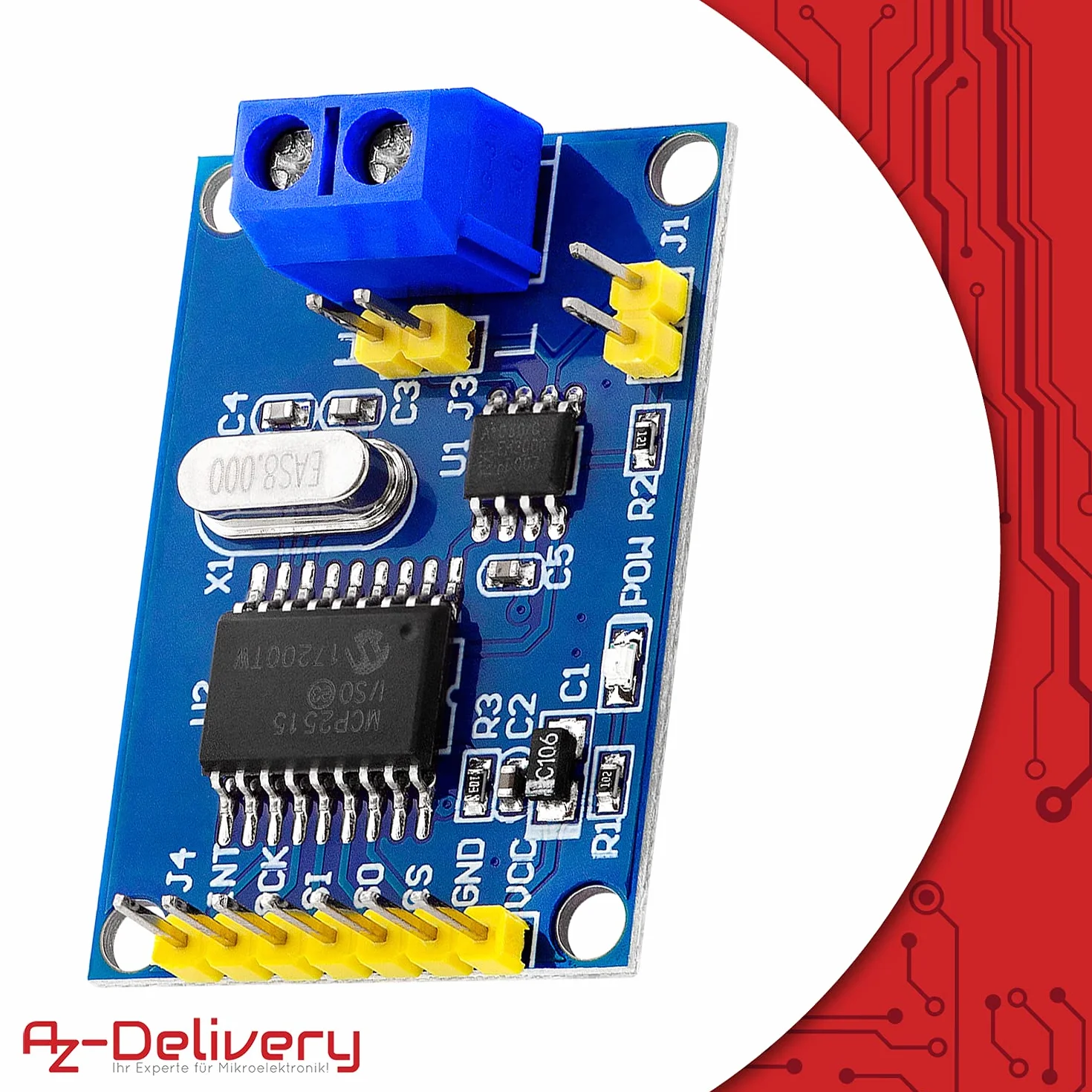 AZDelivery Modulo MCP2515 CAN Bus Shield SPI compatibile con Arduino incluso un E-Book!