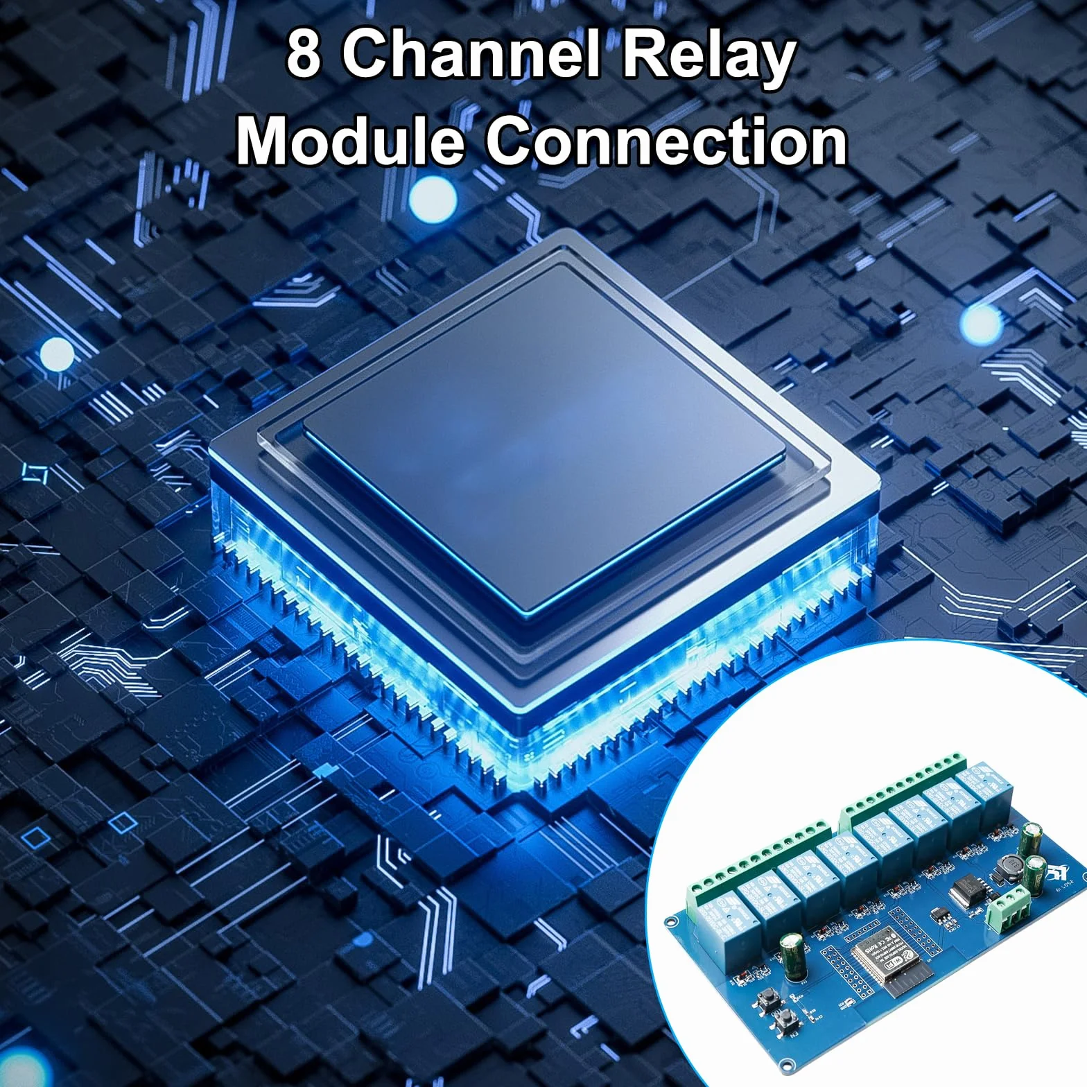 ESP modulo relè a 8 canali con ESP-32 WiFi Bluetooth, DC5-30V/AC250V, scheda di sviluppo per progetti fai da te Smart Home & IoT, facile programmazione con Arduino IDE