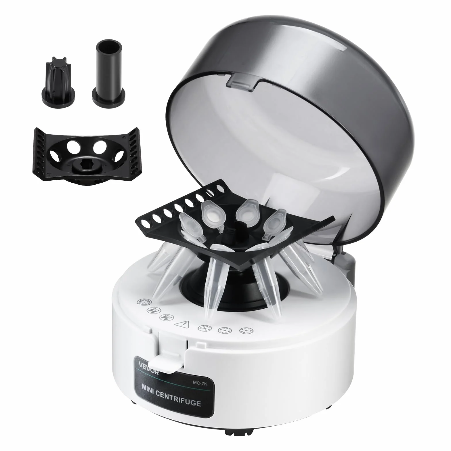 VEVOR Mini Centrifuga 3013 xg RCF, Centrifuga da Laboratorio Elettrica con Rotore per Provette da 0,2/1,5/2 ml, Velocità Fissa 7000 Giri/min, Bassa Rumorosità per Esperimenti di Laboratorio