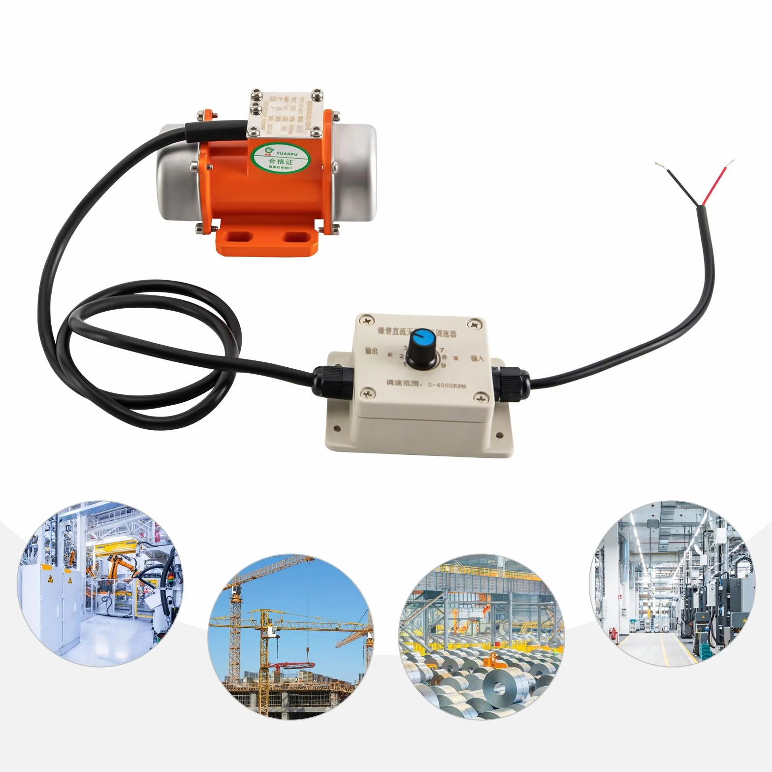 motore a vibrazione trifasincrono, 0-4000 giri/min, motore a vibrazione a 3 fasi, velocità regolabile, 30 W, motore a vibratore asincrono, motore a vibrazione (cablaggio senza spina
