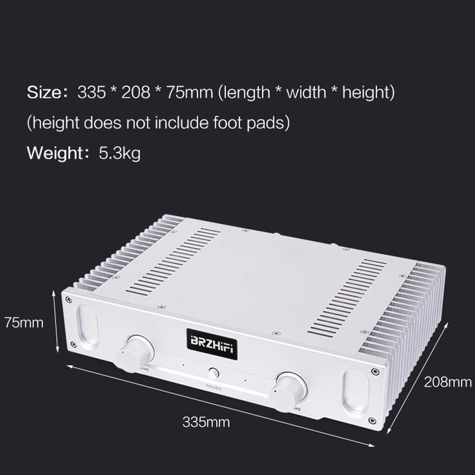 A1S 20W Amplificatore di Potenza HIFI Classe A Puro 2.0 Canali Amplificatore Audio per Casa (Argento)