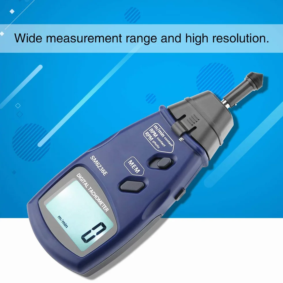 Contagiri digitale, robusto durevole SM6236E /contagiri contagiri 5 cifre LCD digitale 18 mm Tachimetro Tachimetro Tester