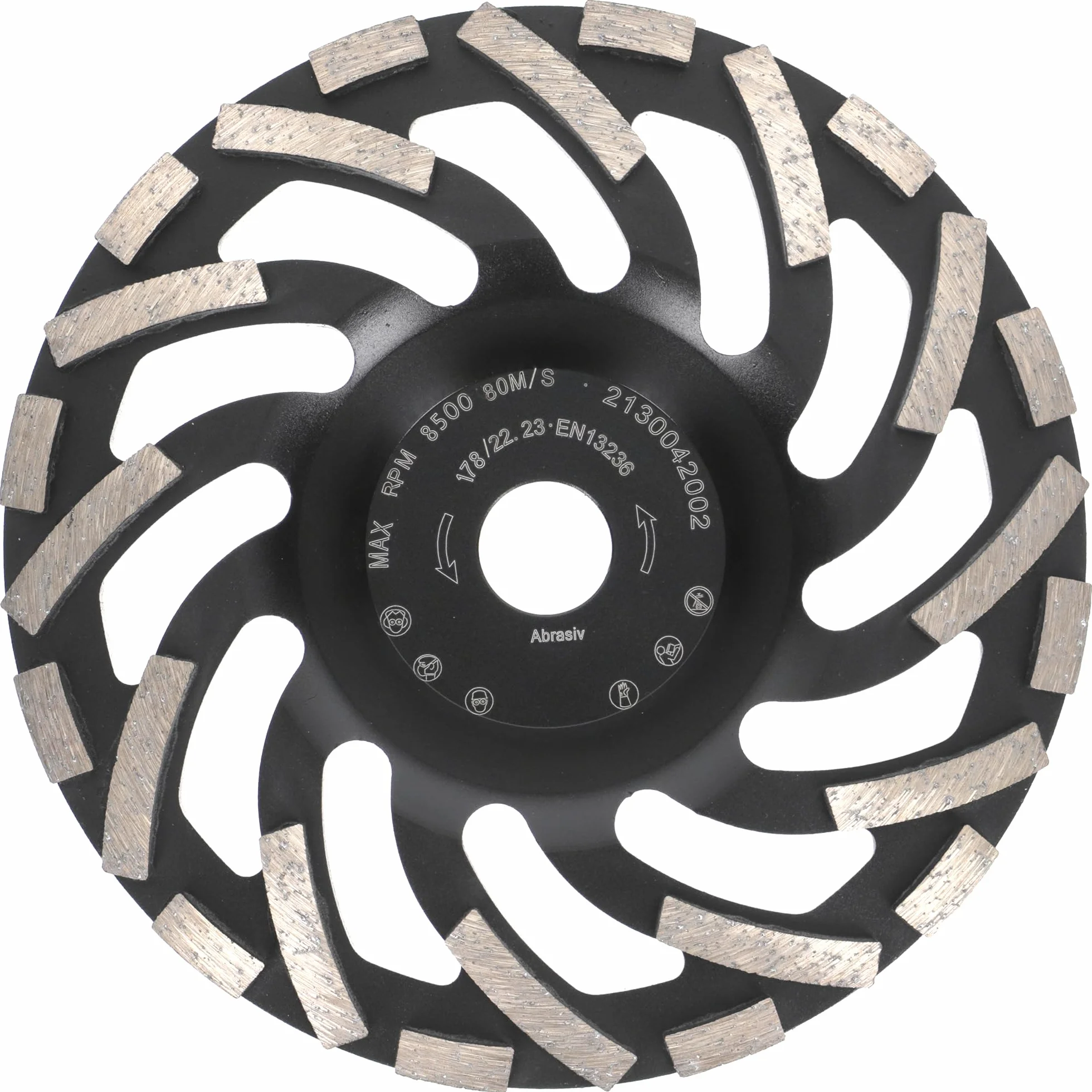 PRODIAMANT Mola a tazza diamantata 180 mm x 22,2 mm Turbo ST91 Mola diamantata per massetto d'asfalto Qualità professionale