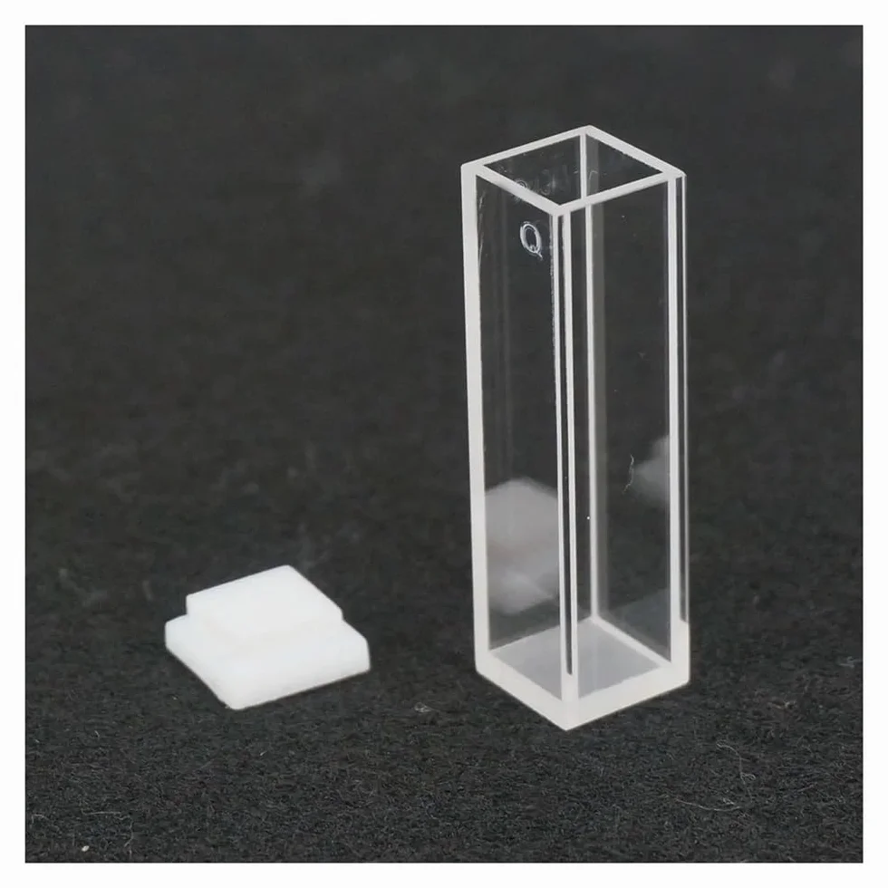 Cuvetta in quarzo da 3,5 ml con percorso da 10 mm, coperchio, lucidatura a 4 facce