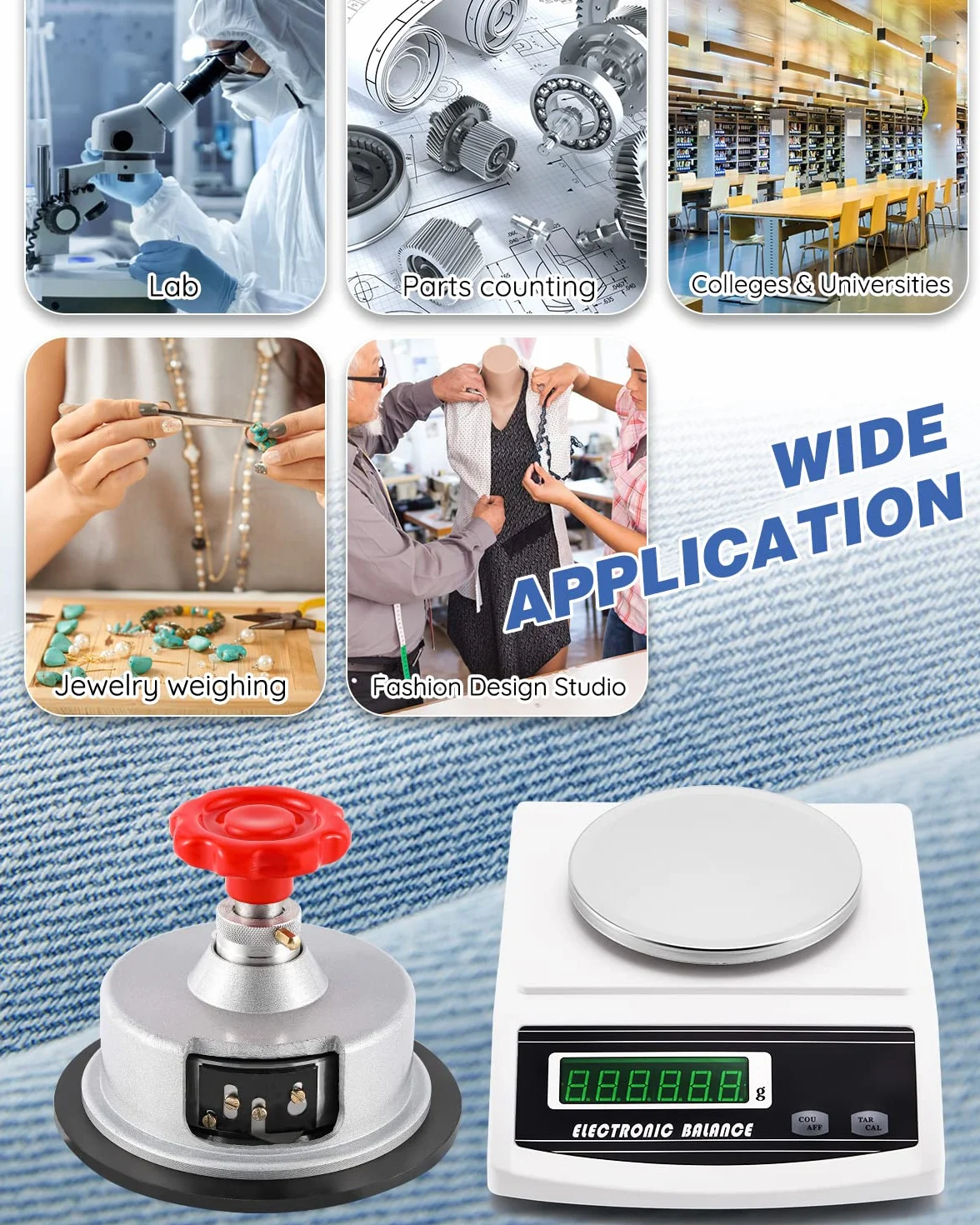 NEWTRY Bilancia digitale di precisione da laboratorio, bilancia di precisione con un campionatore di disco regolabile (600 g/0,01 g + campione)