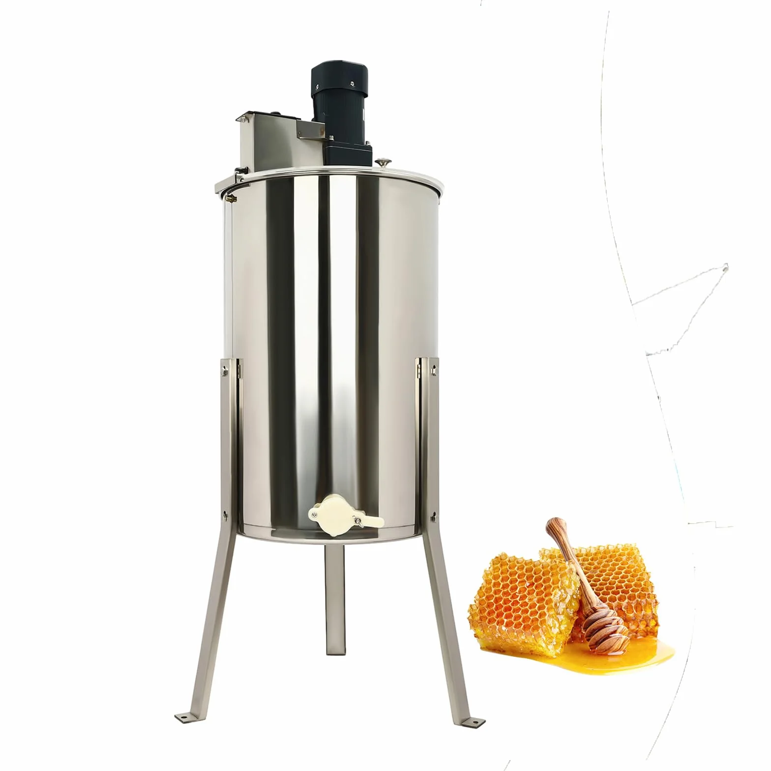 Centrifuga elettrica per miele, 220 V, 140 W, in acciaio inox, 8 telai estrattore di miele con coperchio, alveare, centrifuga per miele e miele, 38 × 60 cm