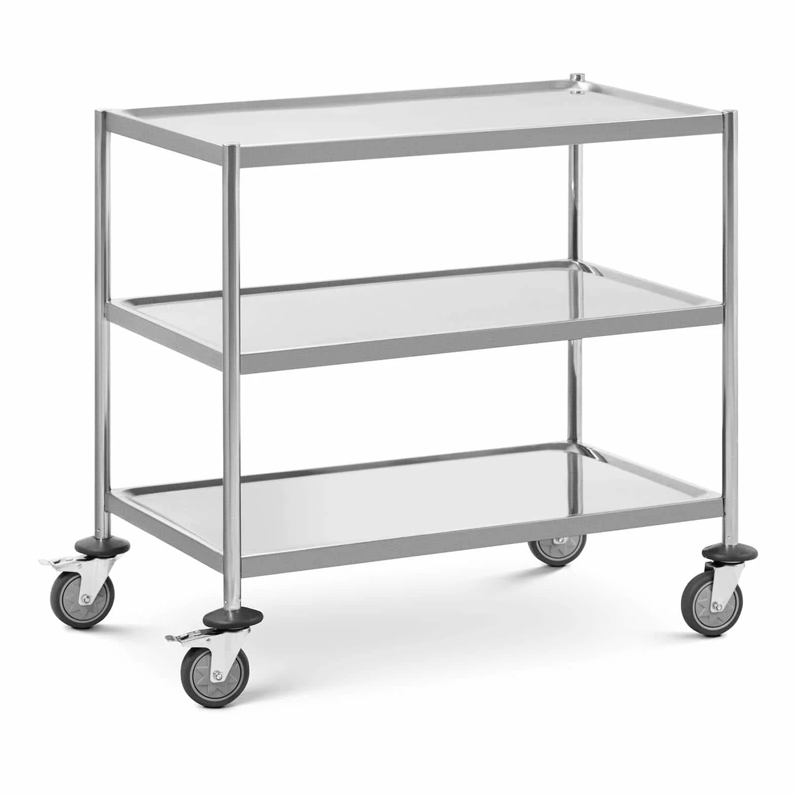 Royal Catering RC_SSTWH_01 - Carrello da portata in acciaio inox, 3 bordi, fino a 60 kg, in acciaio inox