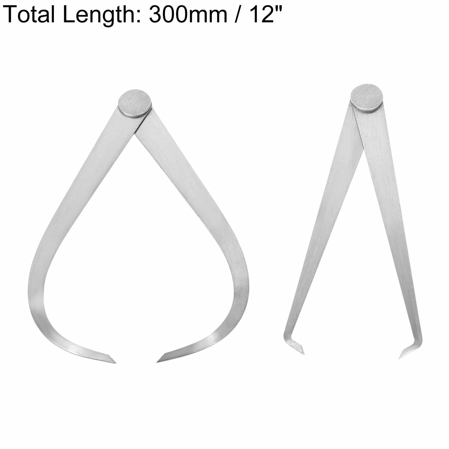 QUARKZMAN 300mm 12" 150mm 6" Calibro Inossidabile Acciaio Solido Misurazione Strumento 2 Coppia