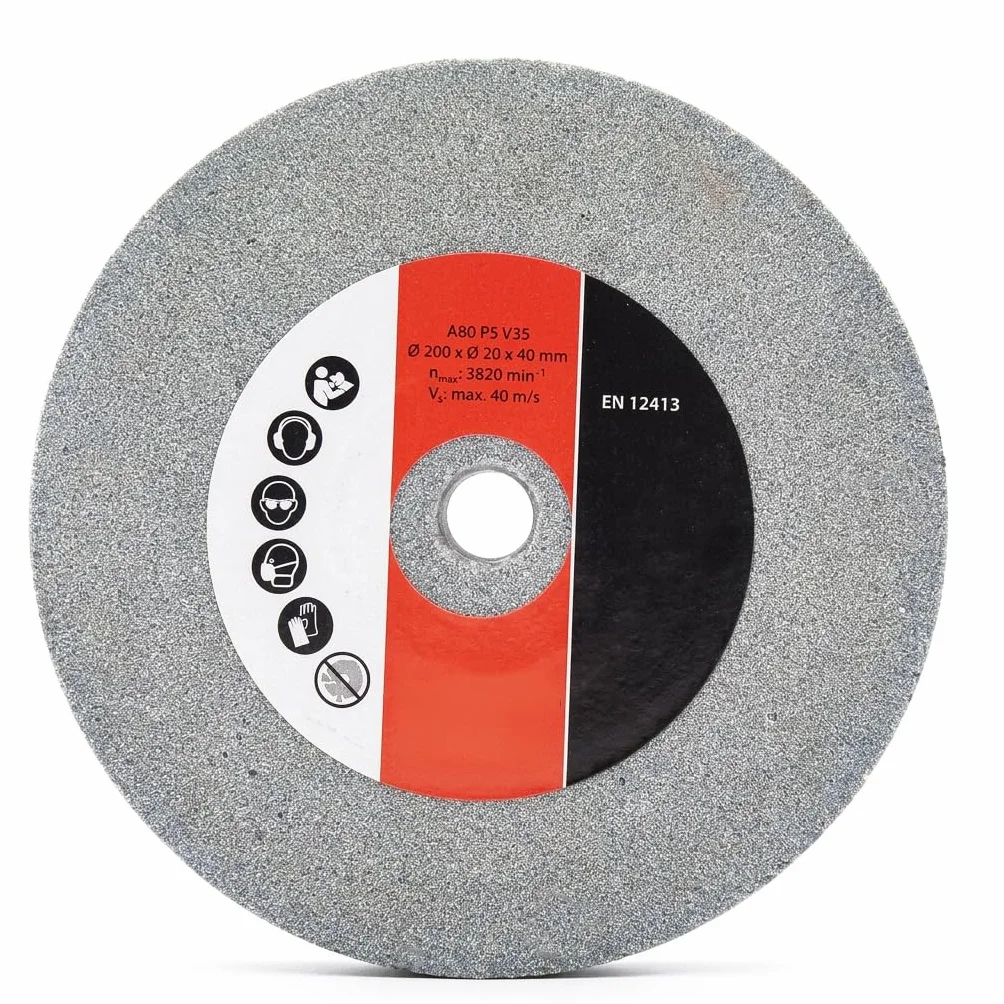Mola Banco 200mm G80 Foro 20mm Spessore 40mm Carburo Silicio Rettifica Precisa Metalli Non Ferrosi Vetro Ceramica