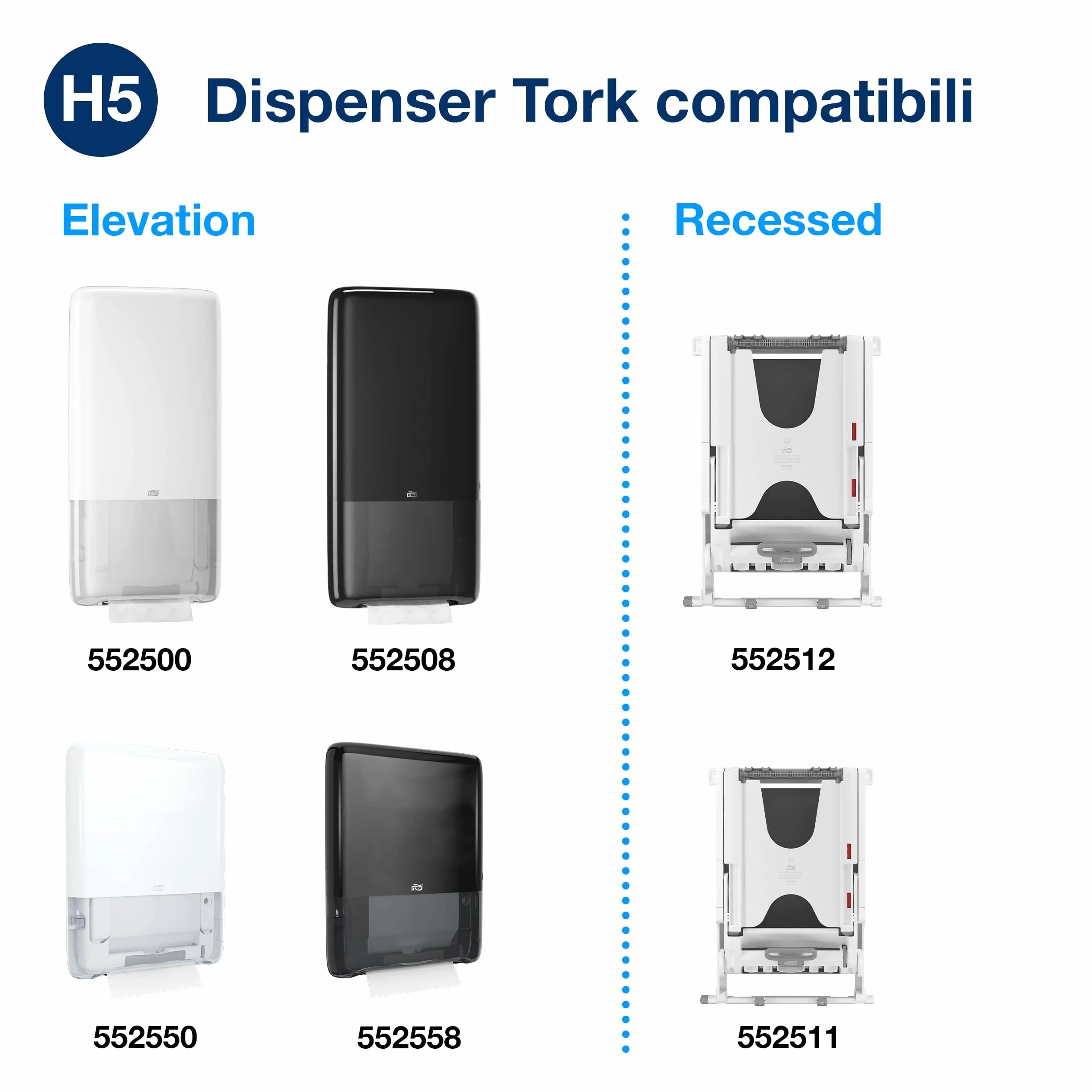 Tork PeakServe Universal Asciugamani di carta H5 per dispenser 1 strato bianco 12 x 410 asciugamani