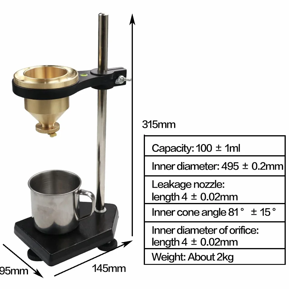 Tazza di misurazione della consistenza della vernice Tazza di flusso del viscosimetro 4# Tazza di viscosità del flusso Misuratore di portata del liquido Tester di viscosità del liquido