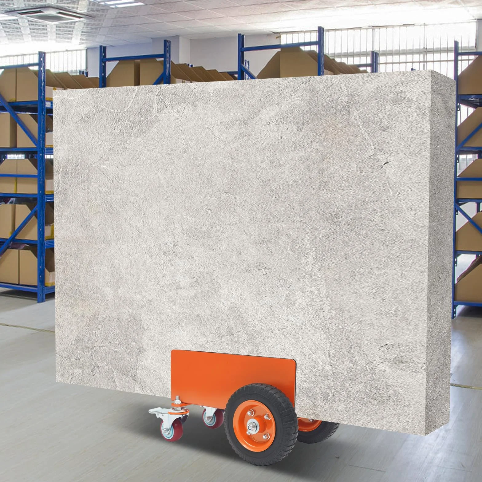 Carrello con morsetto a pannello, 300 kg, capacità di carico, in acciaio, con ruote universali, per cartongesso, 45 x 31,5 x 25,5 cm