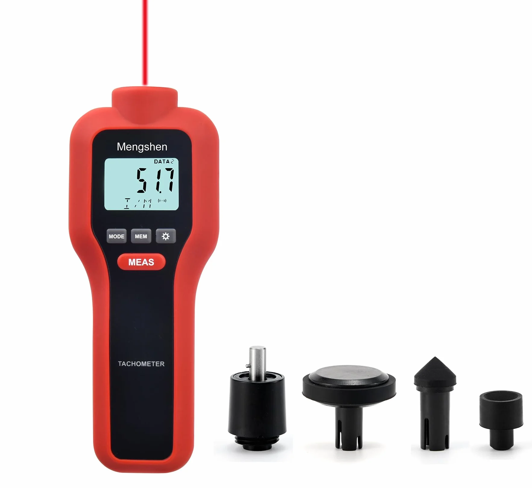 Mengshen TH522 Tachimetro Digitale, 2 in 1 Tester di rotazione del misuratore di velocità senza contatto e contatto
