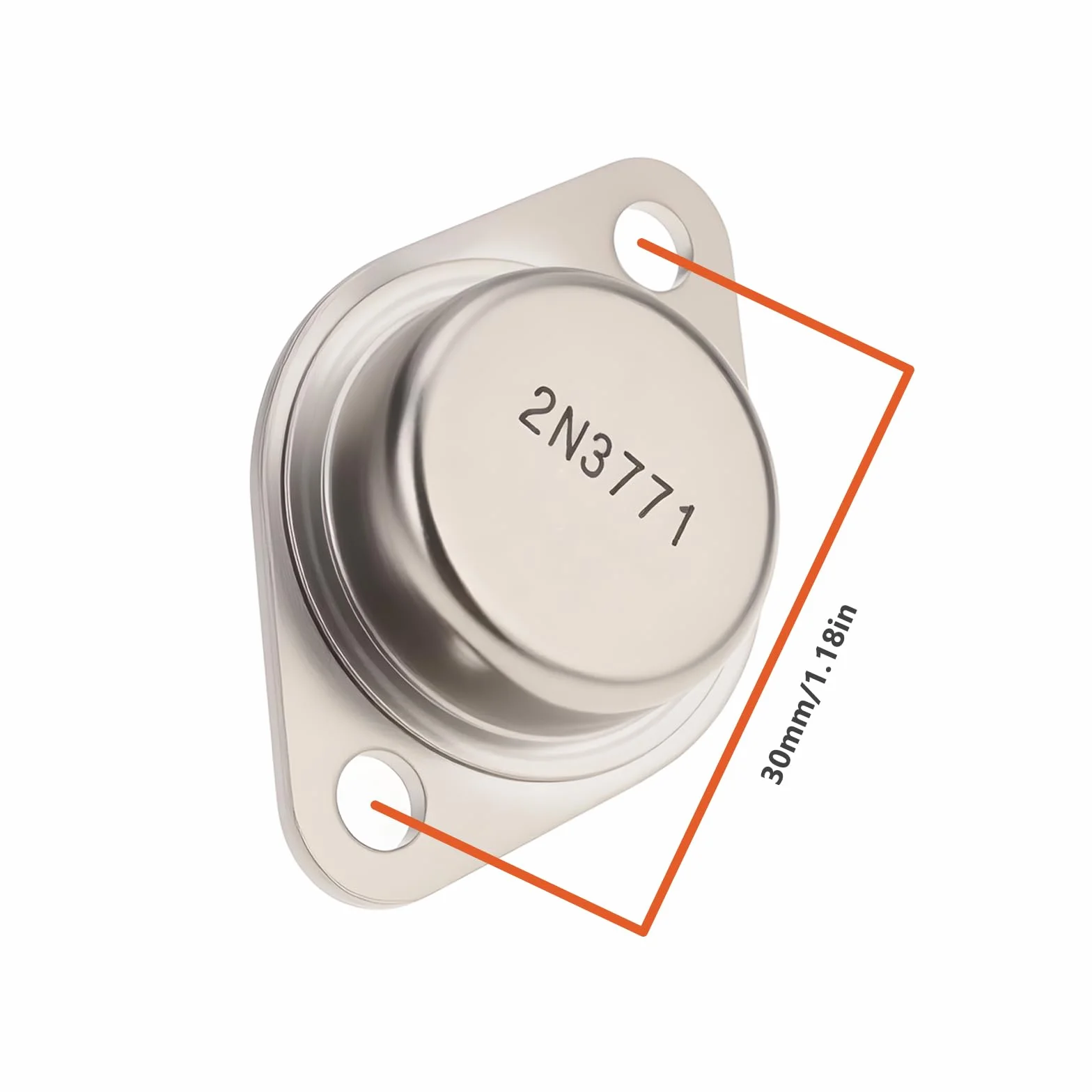 EMSea 5 Pezzi 2N3771 NPN Transistor Di Potenza Al Silicio 40V 30A TO-3