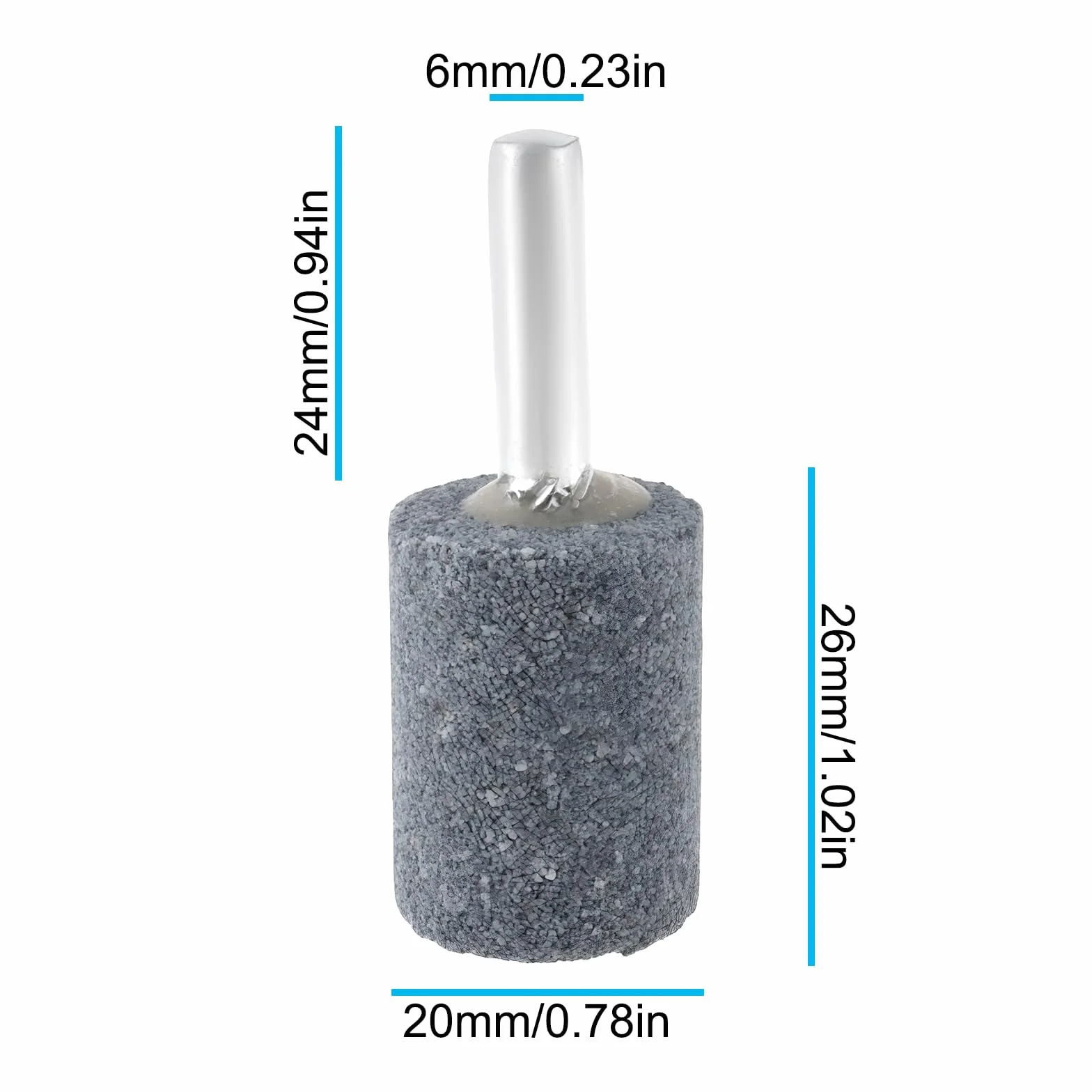 10 Pezzi Di Pietre Abrasive Cilindriche Da 6 Mm Montate Su Una Punta Da Trapano Per Lucidatura 6x20x26 Mm