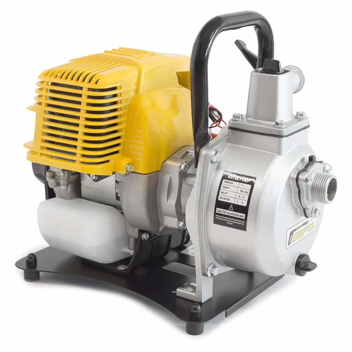 Pompa Acqua a Benzina 7500 L/h, Motopompa per Acqua Pulita con Prevalenza 35 m e Aspirazione 8,5 m, Motore 4 Tempi 1 HP, Pompa Portatile per Irrigazione Giardino e Svuotamento Cantine – Waspper PC107