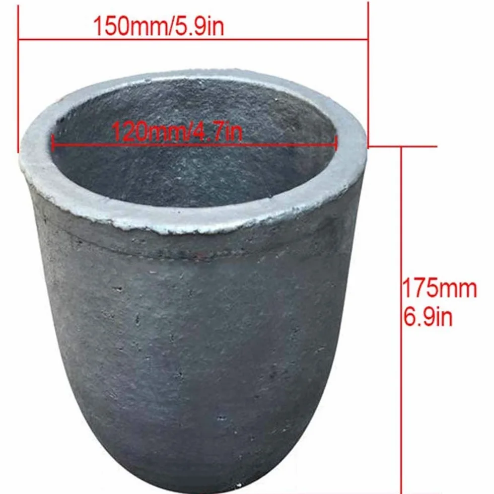 Crogiolo di Grafite, raffinazione della Fusione di Metalli Dorati for lingotti di ghisa (12 kg di Rame o 4 kg di Alluminio)