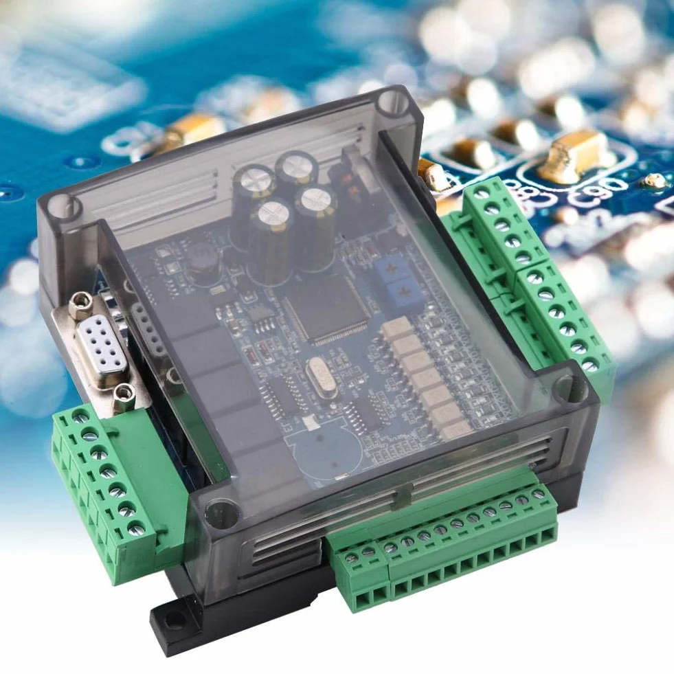 Bewinner Scheda di controllo industriale PLC FX3U-14MR 8 Ingresso 6 Uscita Controller Semplice programmabile Uscita relè, Controllo PLC programmabile 24 V Controller logico