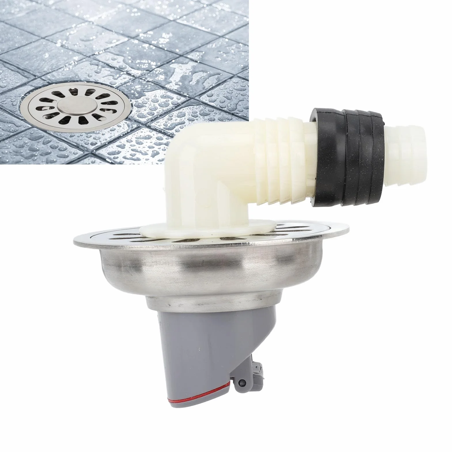 Scarico a Pavimento Tondo in Acciaio Inox 304 Antiodore Diametro 9 cm