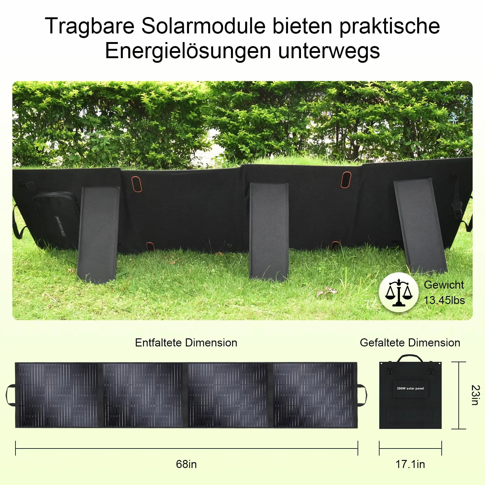 Solarplay - Pannello solare da 400 W, 12 V-48 V, pieghevole, per generatori solari portatili, modulo fotovoltaico per sistema indipendente dalla rete, per giardino/balcone/camper