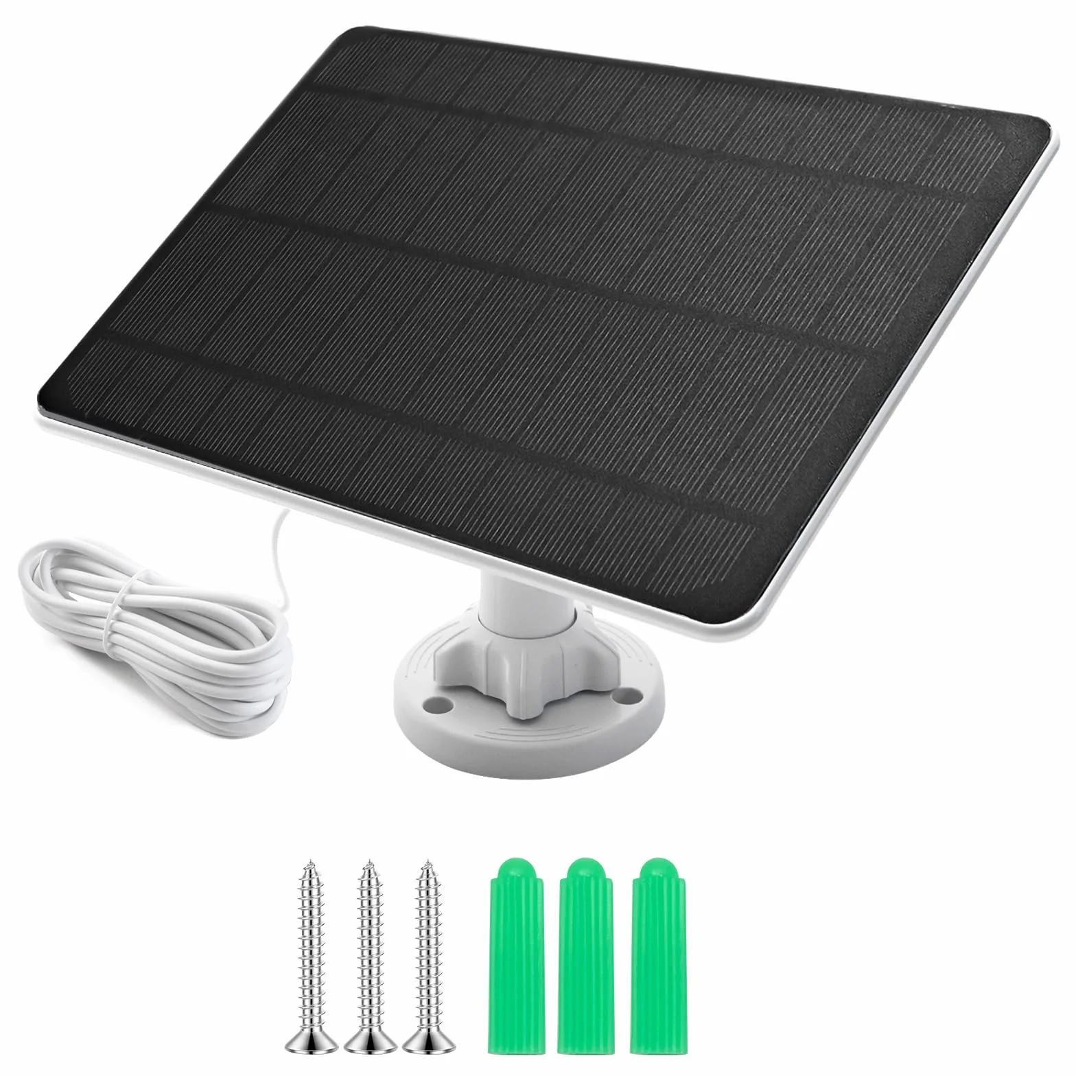 AFAIK Pannello solare Modulo solare per batteria Ring Camera 5V 5W con Ring Spotlight Cam/Pro/Plus & Stick Up Cam/Pro con spina a botte 4m Cavo di ricarica IP65 Impermeabile Caricabatterie solare per