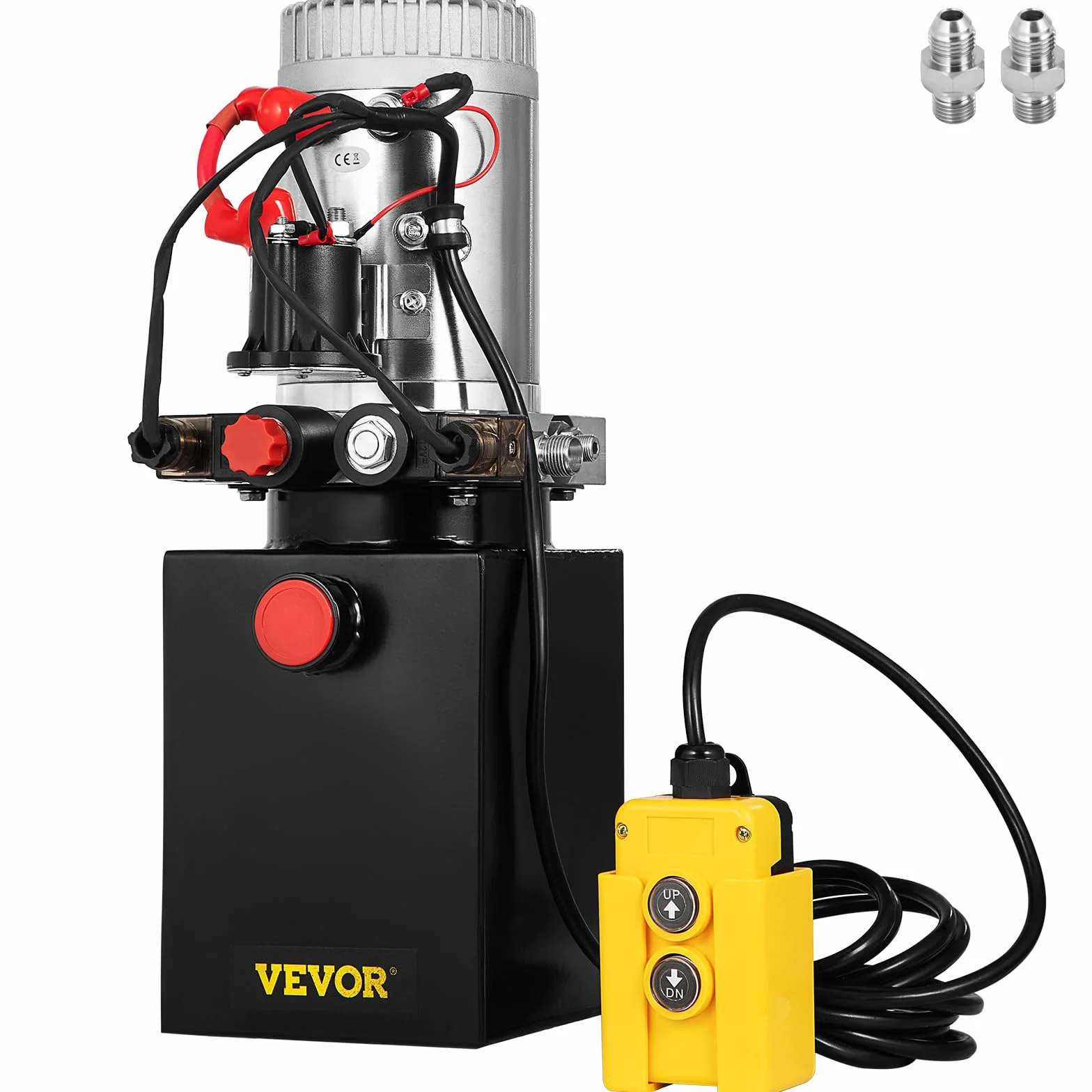 VEVOR 12V Pompa Idraulica Hydraulic Pump DC Doppia Azione con Serbatoio d'Acciaio per Elevatore (4L)