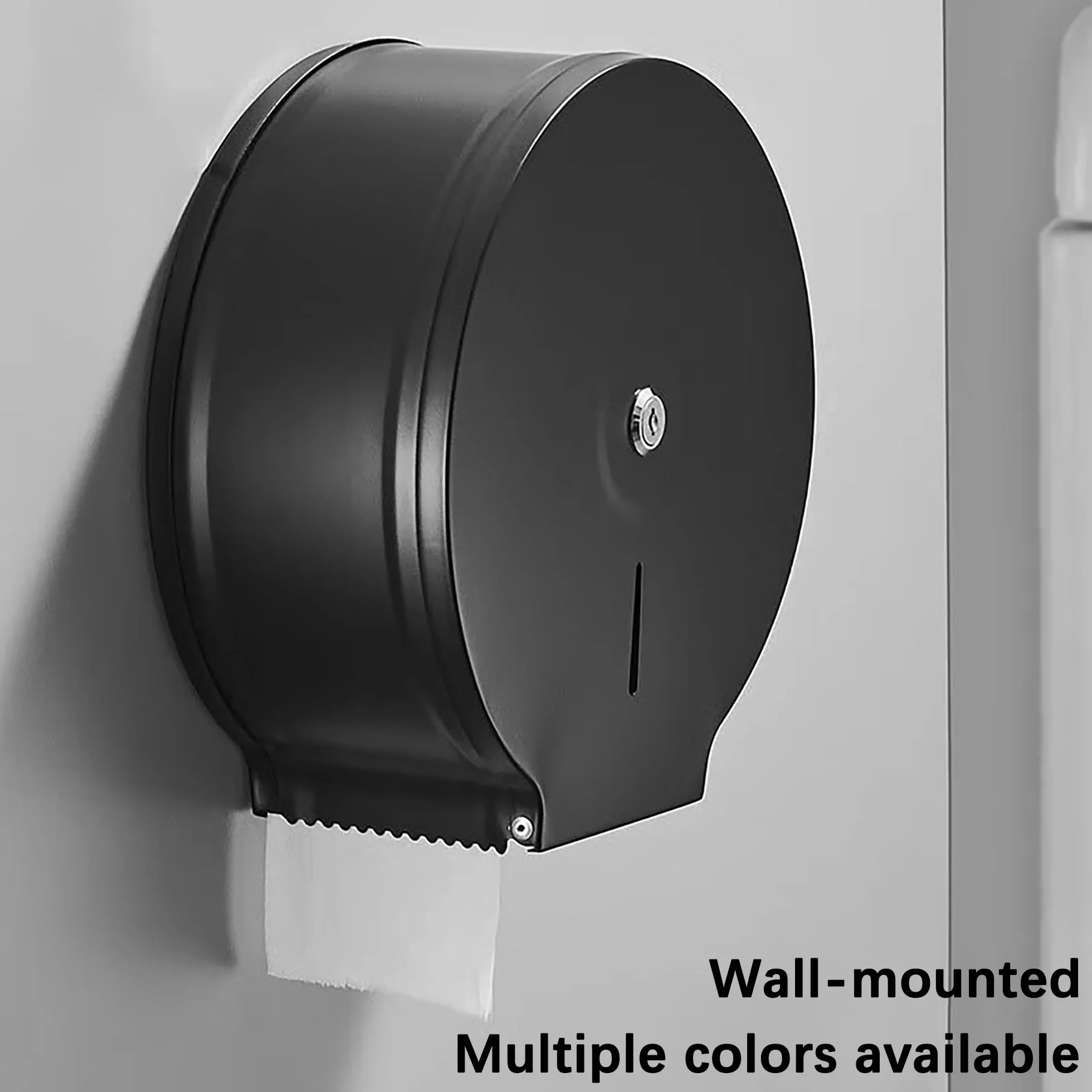 NICEME Dispenser di asciugamani di carta, commerciale, blocco, mandrino 40mm, diametro 255mm, Nero